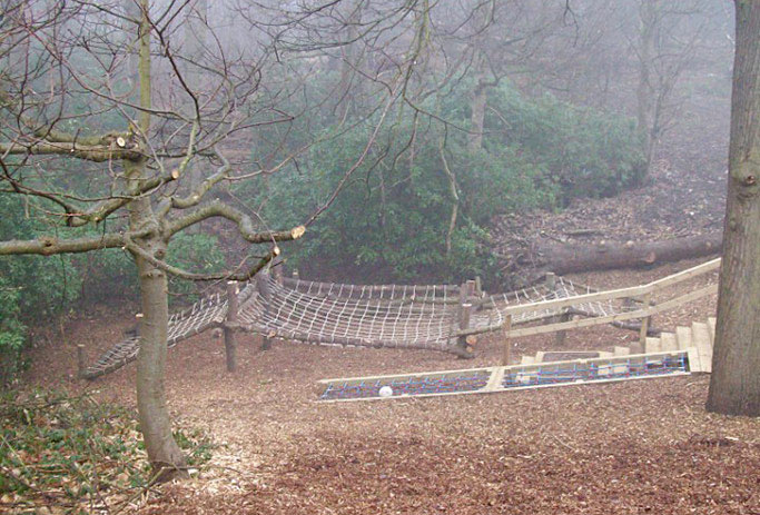 School outdoor hill side adventure play area